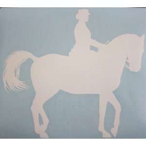  Med White Dressage Horse Car Decal Sticker: Automotive