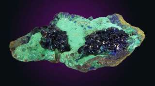 Shiny 3.5 RoyalBlue AZURITE Crystals+MALACHITE China  