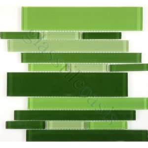   Bricks Green Piano Series Glossy Glass Tile   15698