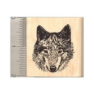Timber Wolf Rubber Stamp   Wood Mounted