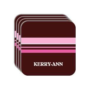 Personal Name Gift   KERRY ANN Set of 4 Mini Mousepad Coasters (pink 