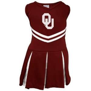  Oklahoma Sooners Toddler Crimson Cheerleader Dress: Sports 