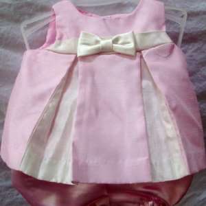 Preemie Baby Girl Pink and White Formal Party Dress, 2 
