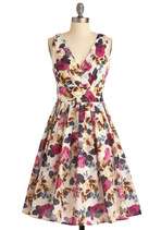Glamour Power to You Dress in Roses  Mod Retro Vintage Dresses 