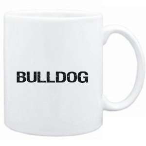 Mug White  Bulldog  SIMPLE / CRACKED / VINTAGE / OLD Dogs:  