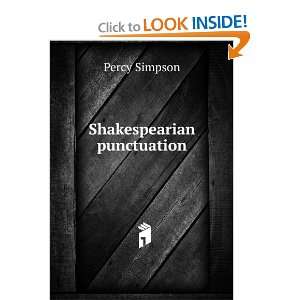  Shakespearian punctuation Percy Simpson Books