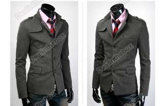 New Mens Fashion Slim Fit Up Collar Designed Coat Jacket 4 Size 2 