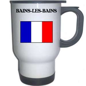  France   BAINS LES BAINS White Stainless Steel Mug 