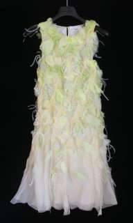 NWT $27,000 Nina Ricci Ethereal Lair du temp White and Chartreuse 