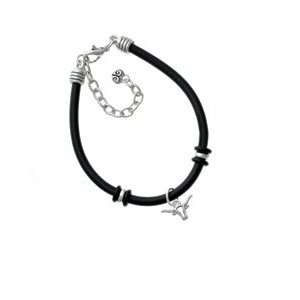  Mini Longhorn Head Outline Black Charm Bracelet [Jewelry 
