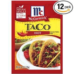 McCormick Taco, Hot, 1.25 Ounce (Pack of Grocery & Gourmet Food
