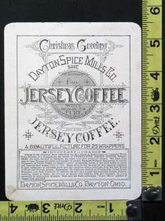   Victorian Trade Card Jersey Coffee Christmas Greetings, Dayton, Ohio