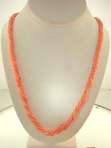 Graduated 6S Pacific Pink Coral Tube Bead Necklace 25  