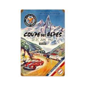  LARGE Coupe Des Alpes Vintage Metal Sign France Race LARGE 