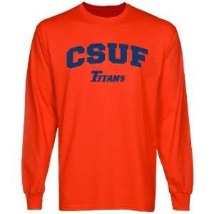   Titans Orange Logo Arch Long Sleeve T shirt: Sports & Outdoors