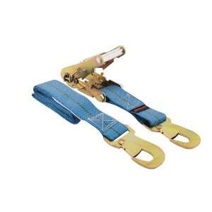   Blue 2 x 7 Car Tie Down Strap with Snap Closure Hooks Automotive