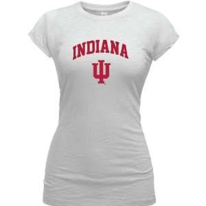  Indiana Hoosiers White Womens Arch Logo Vintage T Shirt 
