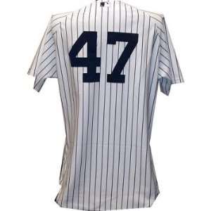  #47 Yankees 2010 Spring Training Game Used Pinstripe Jersey (Silver 