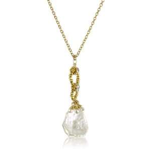  Diane Yang Aasha White Keshi Pearl Drop Pendant Jewelry