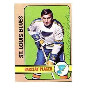Barclay Plager Autographed / Signed 1972 73 Topps Card  