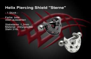Ohr Piercing Helix Stud Shield Ohrstecker Sterne XP401  