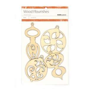    Wood Flourishes 4/Pkg Christmas Ornaments: Arts, Crafts & Sewing