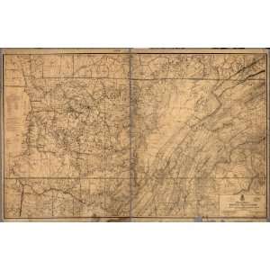  Civil War Map Military map of middle Tennessee and parts 