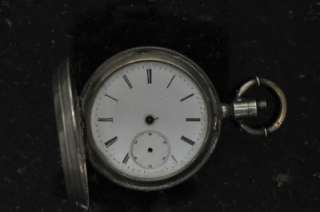   53MM L.F JACOT COIN SILVER POCKET WATCH RUNNING FOR PARTS OR REPAIRS