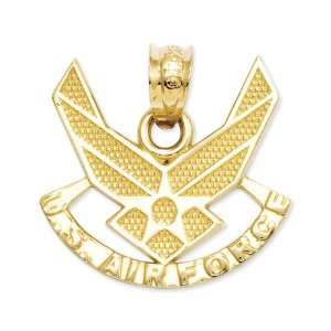 Textured 14k Gold U. S. Air Force Pendant Jewelry
