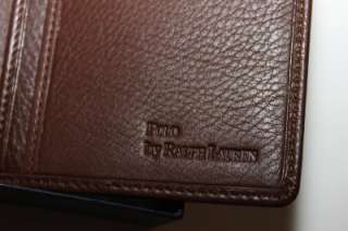 Ralph Lauren Polo Brown Leather Pocket Secretary NIB  