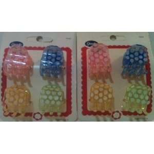 Goody Small Claw Clips Pastel Colors with Polka Dots 2 pack of 4 Clips 