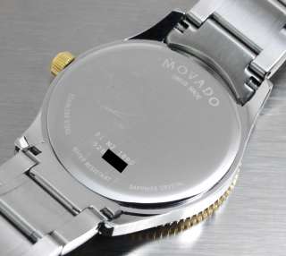 Mens Movado Gentry Sport Two Tone Watch Silver Dial Quartz Model 