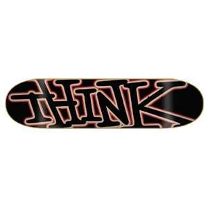 Skateboard Decks THINK DECK BLACKOUT RED 7.5  Sports 