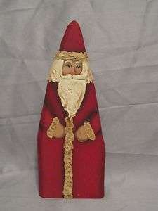 Folk Art Wooden Wood Santa Figurine Christmas Decor  