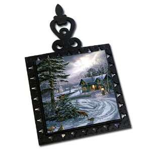  All is Calm Cast Iron Tile Trivet: Kitchen & Dining