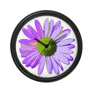 Purple Daisy Andy warhol Wall Clock by 