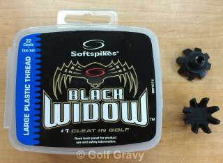   Pack of Softspikes Black Widow Large Plastic Thread Golf Cleats Spikes