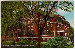 Postcard~St. Joseph’s Mercy Hospital~Fort Dodge, Iowa  