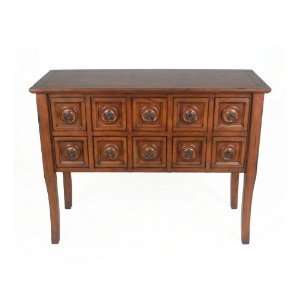  Java Brown 10 Drawer Console Stand: Kitchen & Dining