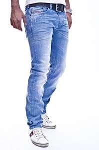 Diesel THAVAR Herren Jeans Hose Hellblau 8W7 Slim Fit Skinny 