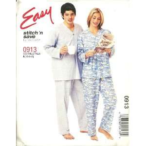 Misses, Mens And Boys Sleepwear McCalls Sewing Pattern 09135 (Size A 