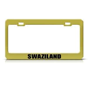 Swaziland Flag Gold Country Metal license plate frame Tag Holder