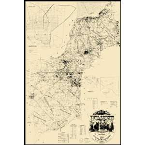  YUBA COUNTY CALIFORNIA (CA) LANDOWNER MAP 1887: Home 