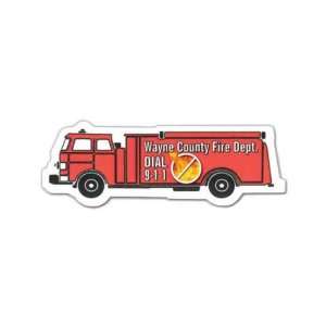 Fire Truck   Stock shape magnet, approximate .025 thickness.  