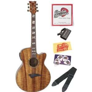  Dean Performer Koa Acoustic Electric Guitar Bundle with 