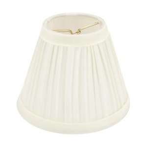  Pleated Cloth Covered Plastic Lamp Shade   Ivory