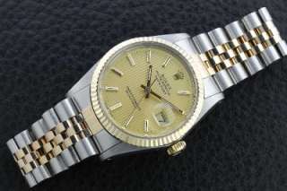   18K Yellow Gold/SS Datejust Ref. 16013 Tapestry Dial Quick Set Watch