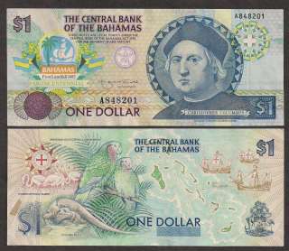 Bahamas Paper Money   Columbus 1 Dollar 1992   P50   CU  