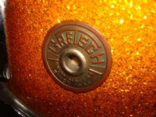   GRETSCH Round Badge 1960s SNARE Drum  Orange/Tangerine SPARKLE  