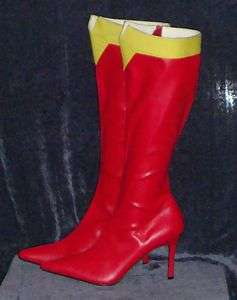 Custom Supergirl Boots Red and Yellow  